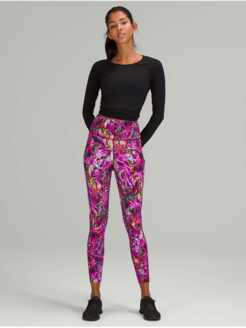 Lululemon Fast and Free High-Rise Tight | Hyper Flow Pink Multi, Size 6